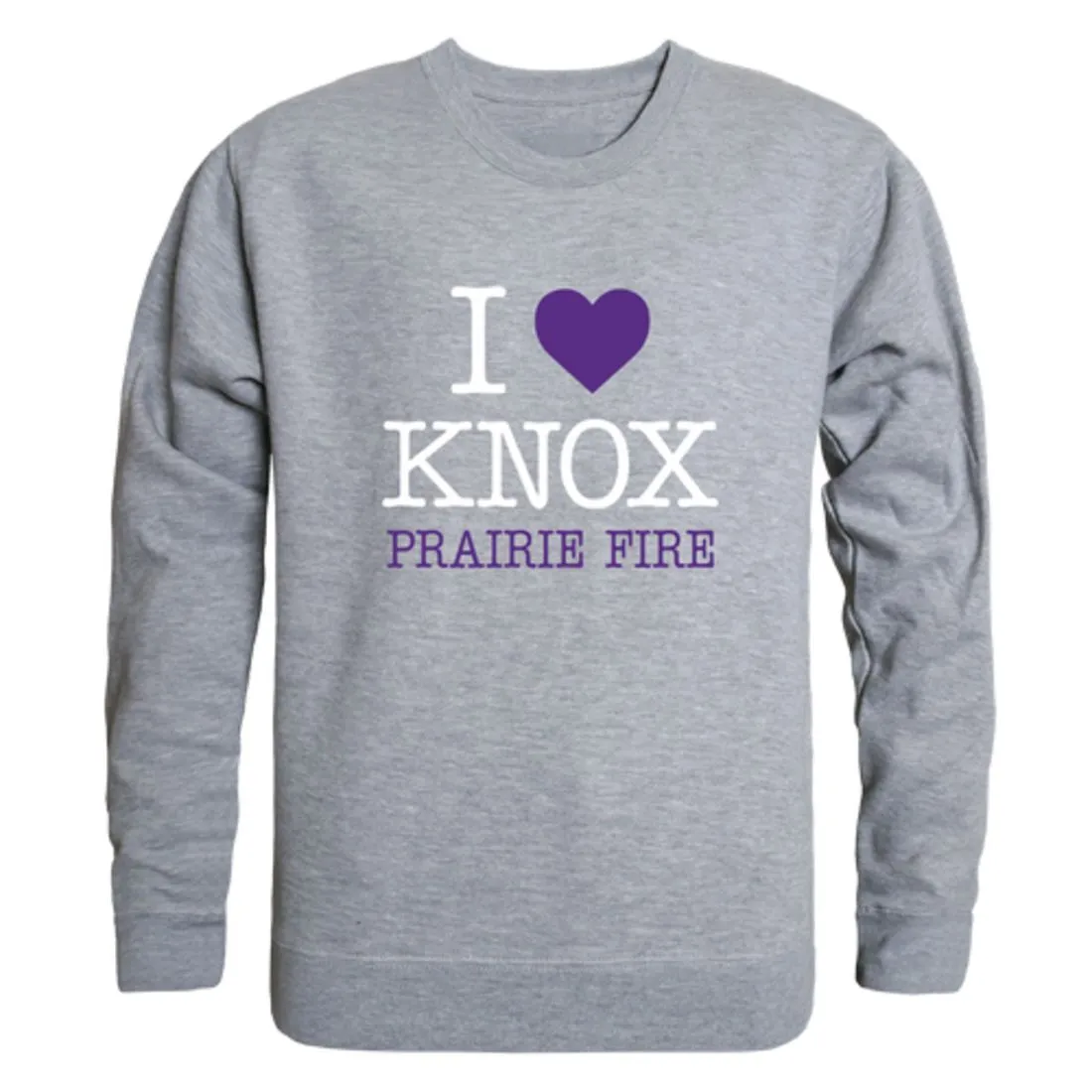 I Love Knox College Prairie Fire Fleece Crewneck Pullover Sweatshirt