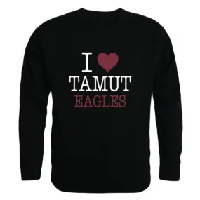 I Love Texas A&M University-Texarkana Eagles Fleece Crewneck Pullover Sweatshirt
