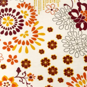 Ivory-Jam Purple-Multi Floral Printed Stretch Polyester Jersey Knit Fabric