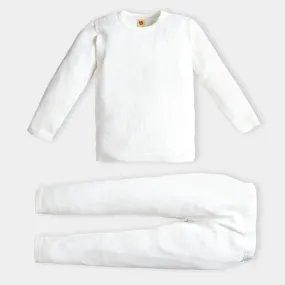 Kids Unisex Thermal Inner Suit-White