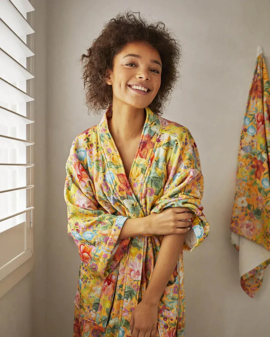 Kip & Co - Abundance Marigold Printed Terry Bath Robe