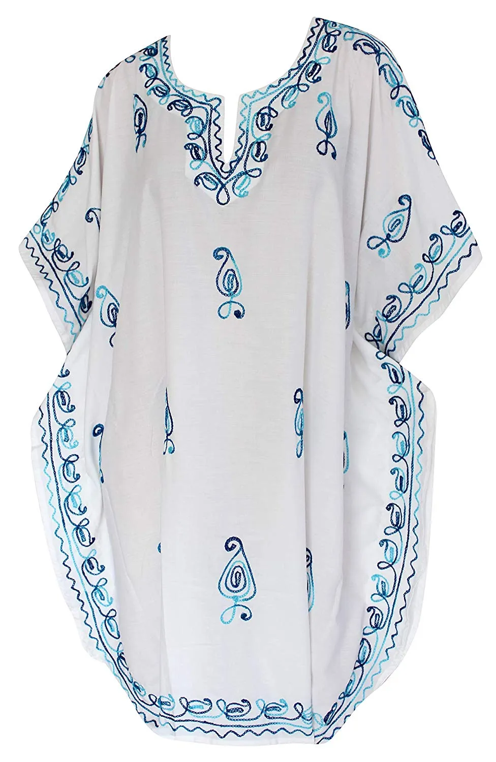 LA LEELA Rayon Solid Women's Kaftan Kimono Nightgown Beachwear Cover up Dress