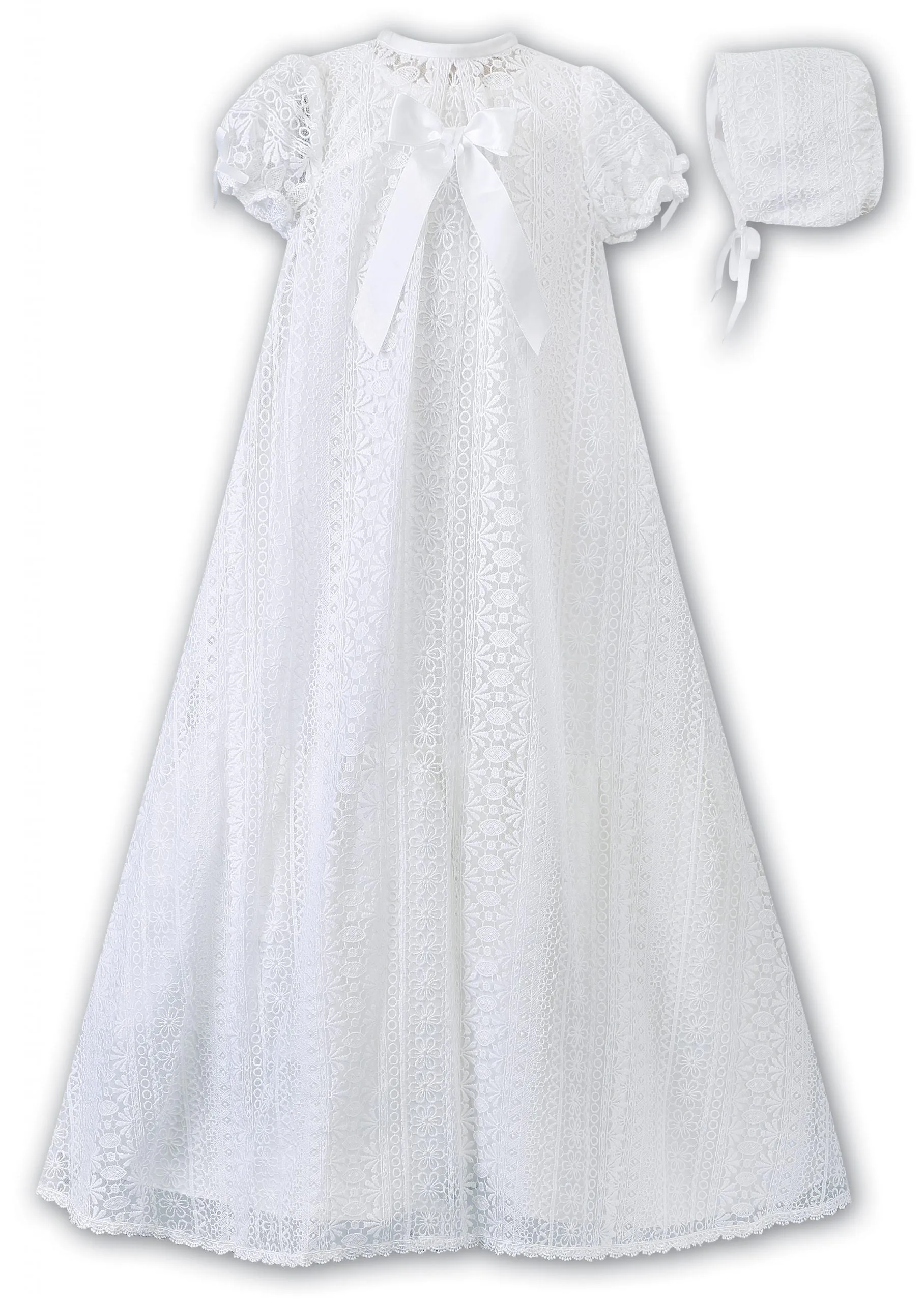 Lace Christening Gown w/Bow Set