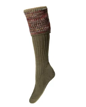 Lady Katrine House of cheviot country and shooting socks dark olive