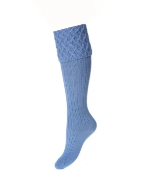 Lady Rannoch Country and shooting socks - bluebell. Now 40% off
