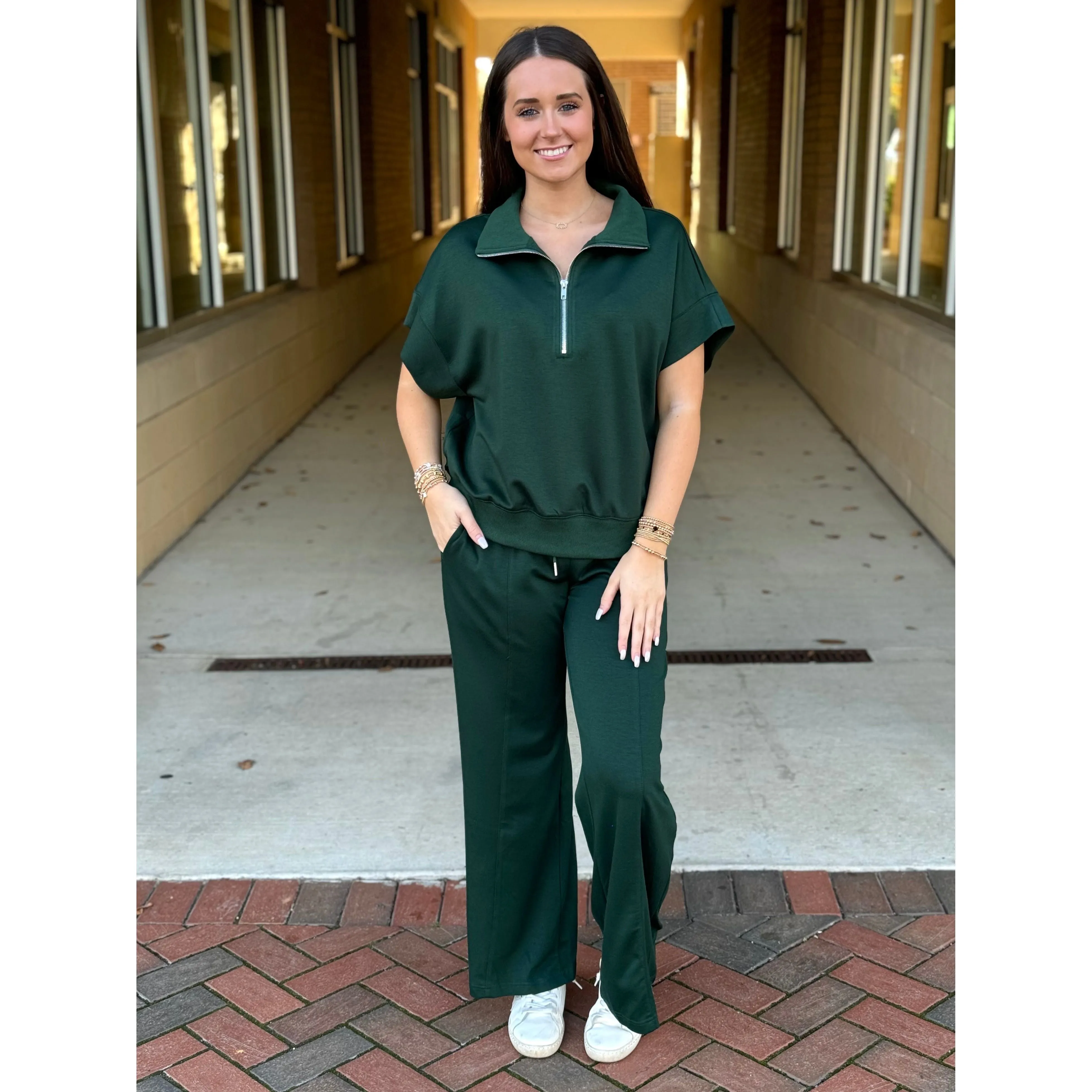 Leah Buttery Soft Knit Sweatpants - Evergreen