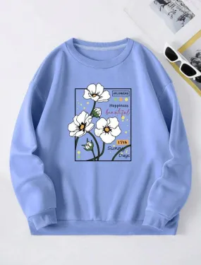 Lemon Tart Women's Printed Sweatshirt LTWPRSW2 - Light Blue