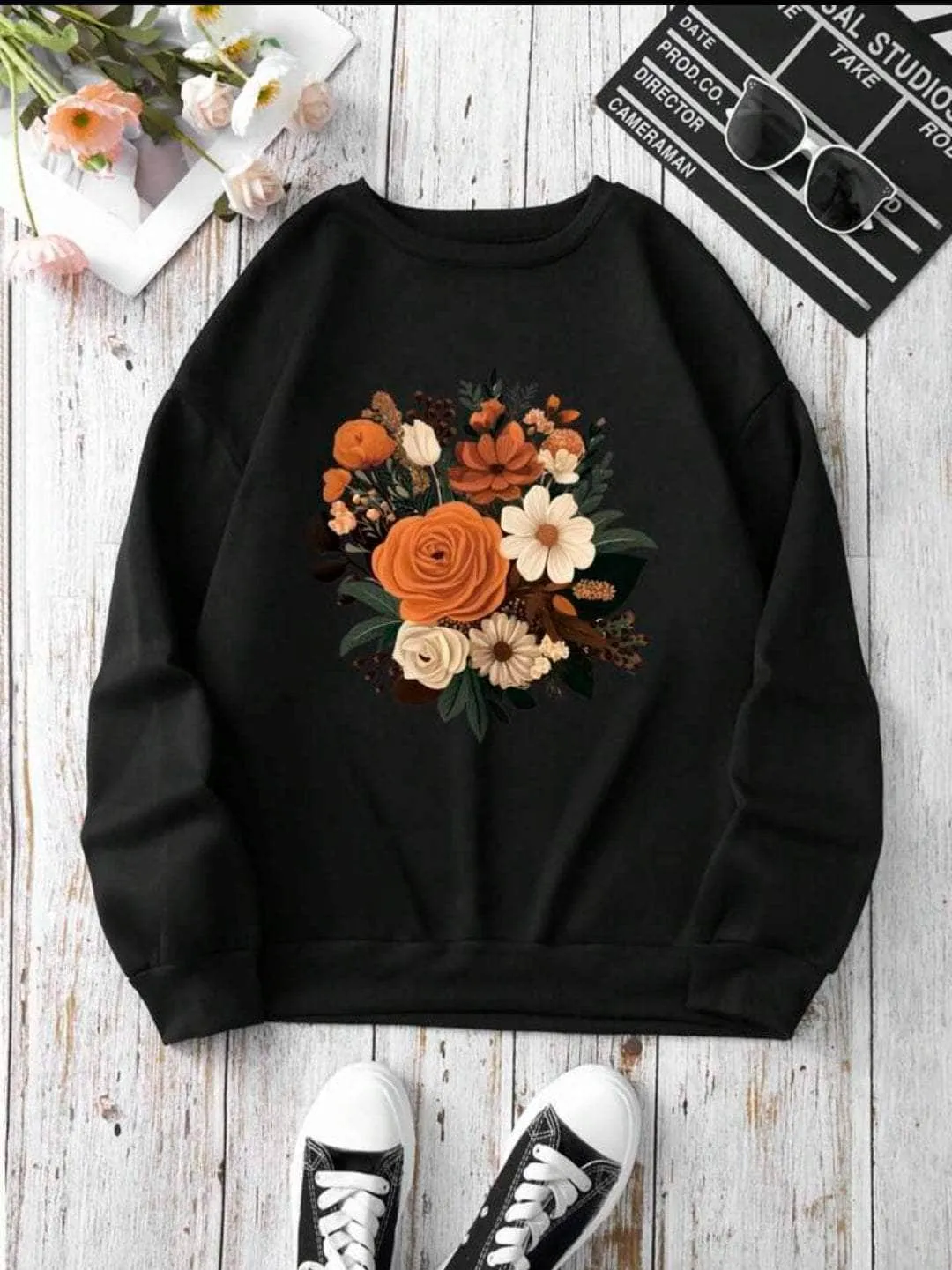 Lemon Tart Women's Printed Sweatshirt LTWPRSW4 - Black