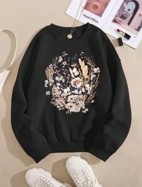 Lemon Tart Women's Printed Sweatshirt LTWPRSW8 - Black