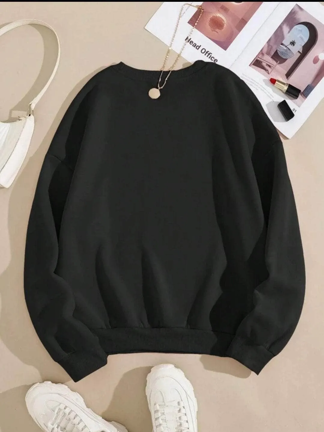 Lemon Tart Women's Printed Sweatshirt LTWPRSW8 - Black