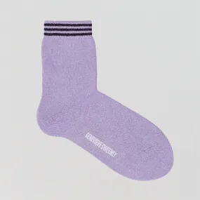 Lurex stripe ankle sock [Lilac & Midnight]