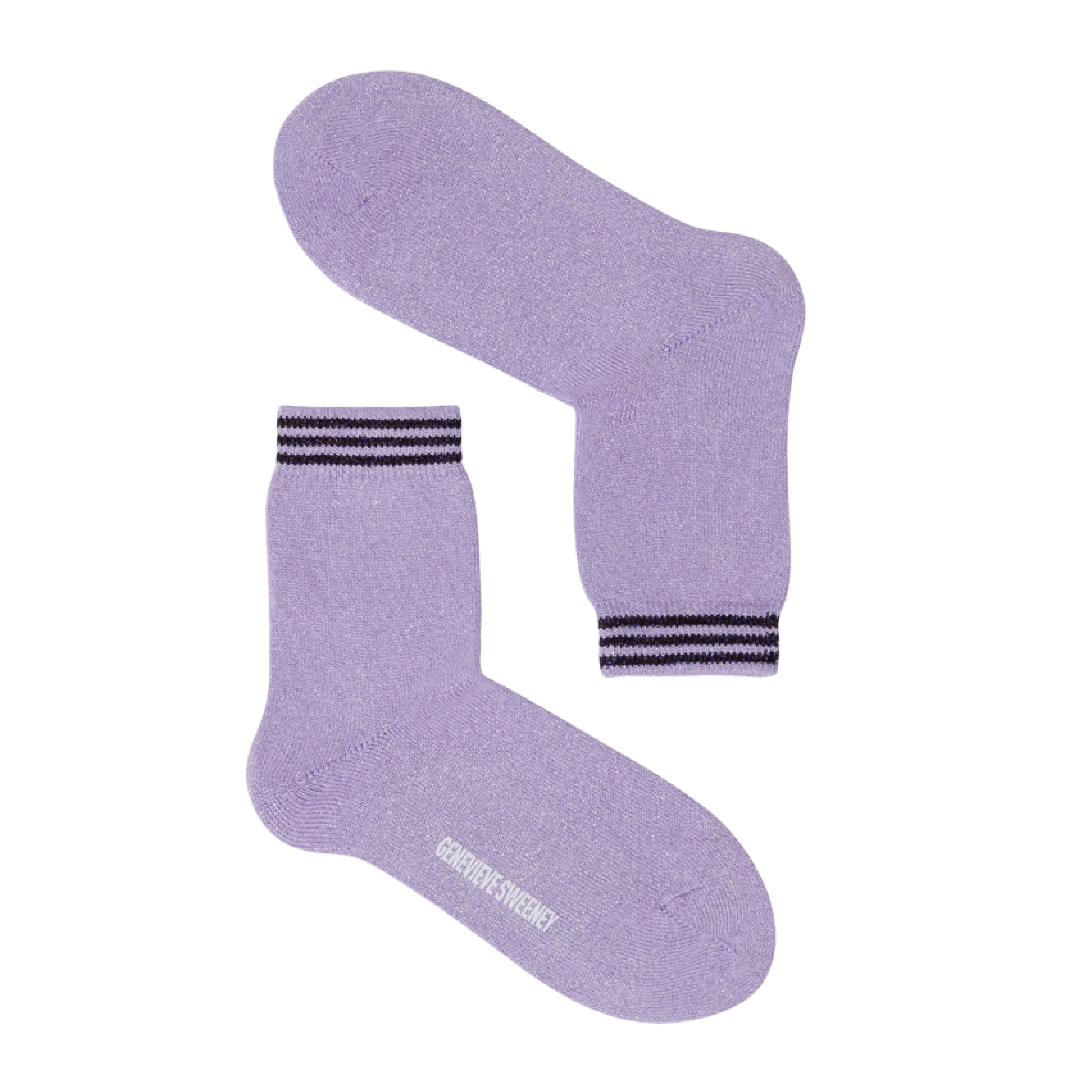 Lurex stripe ankle sock [Lilac & Midnight]