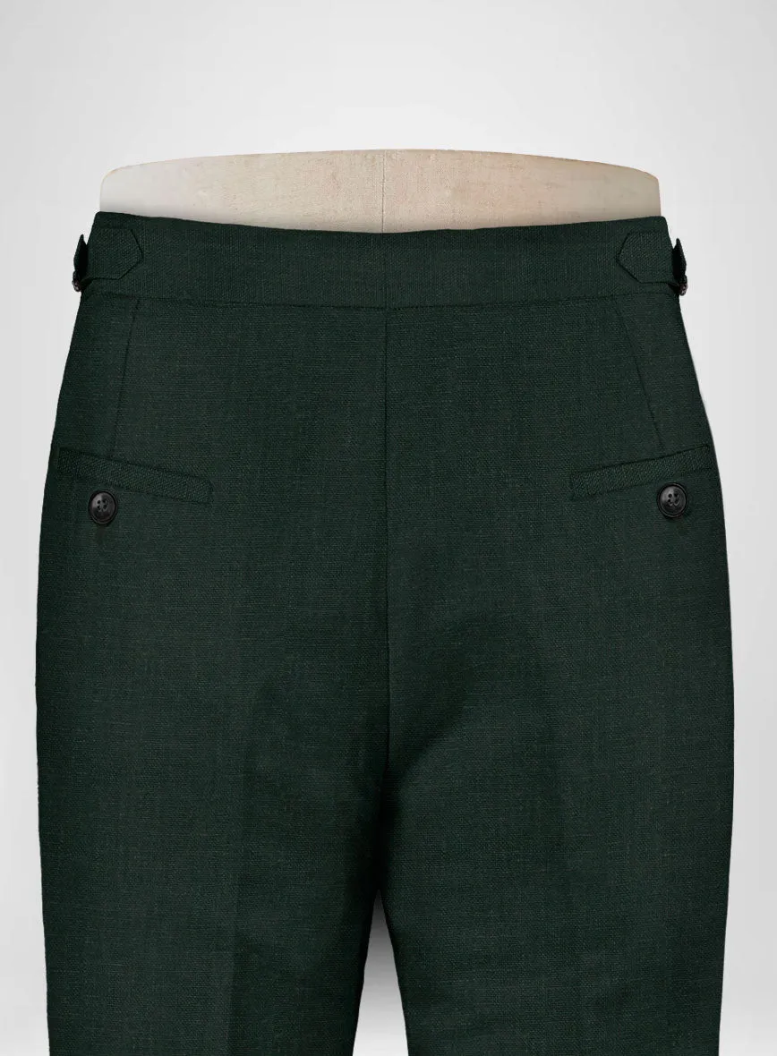 Martini Green Linen Highland Trousers