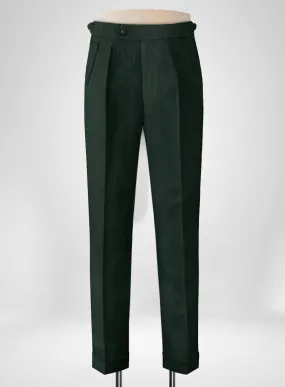 Martini Green Linen Highland Trousers