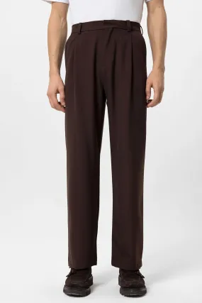 Men's Brown High-Waisted Baggy  Pants - Wessi