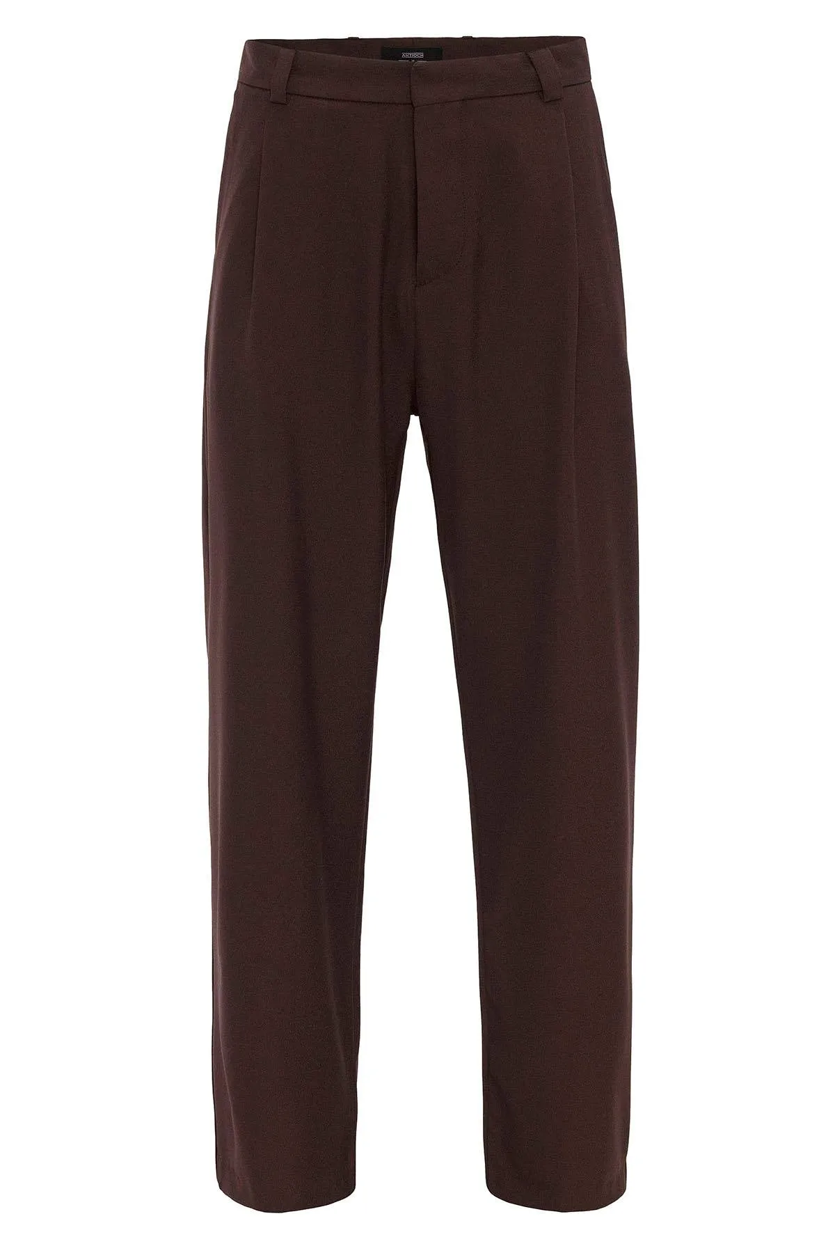 Men's Brown High-Waisted Baggy  Pants - Wessi