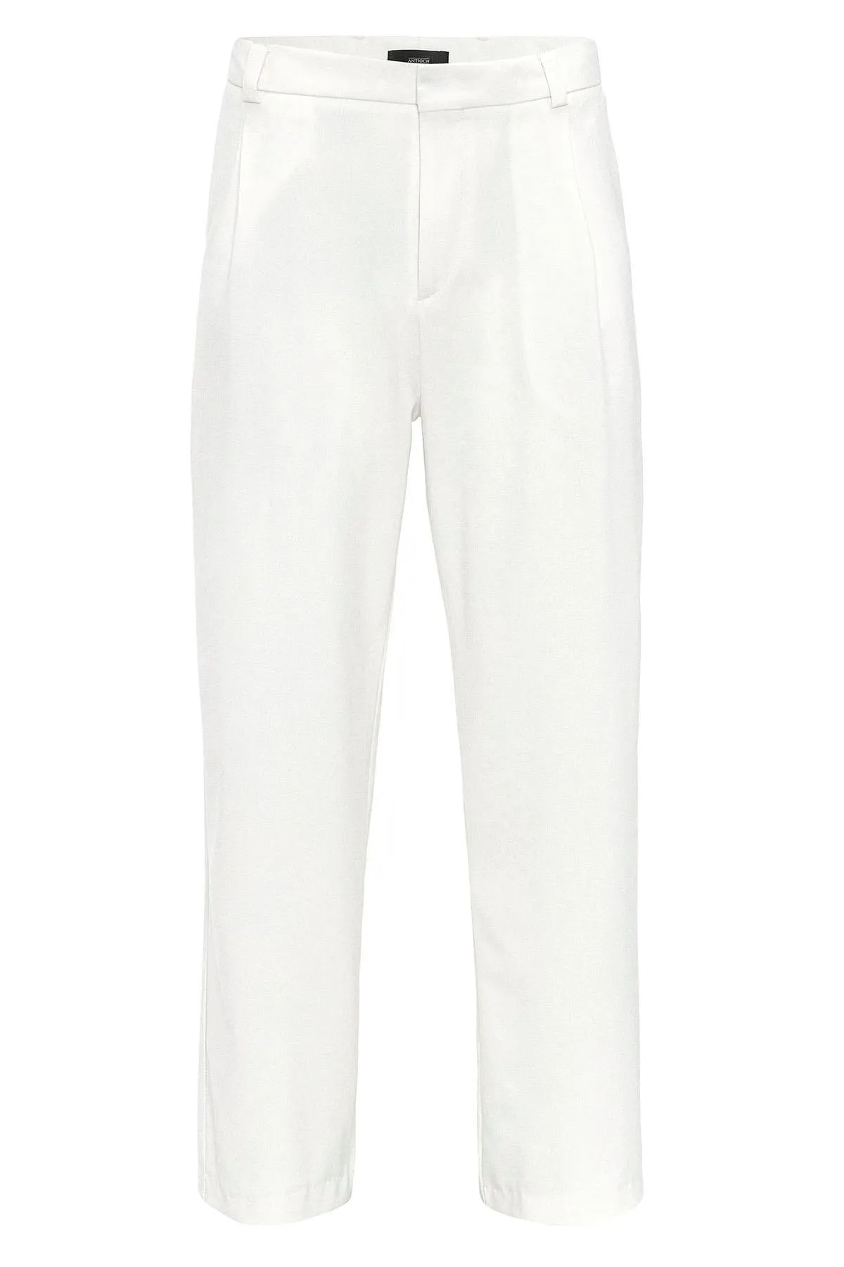 Men's Ecru High-Waisted Baggy  Pants - Wessi
