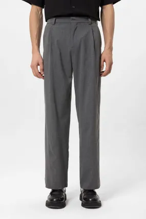 Men's Grey High-Waisted Baggy  Pants - Wessi