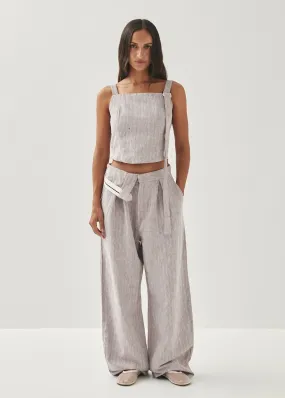 Moca Linen Brown Trousers