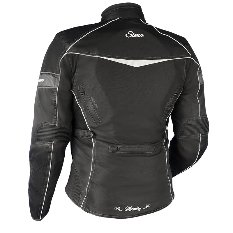 MOTODRY SIENA BLACK/WHITE TEXTILE WOMENS JACKET