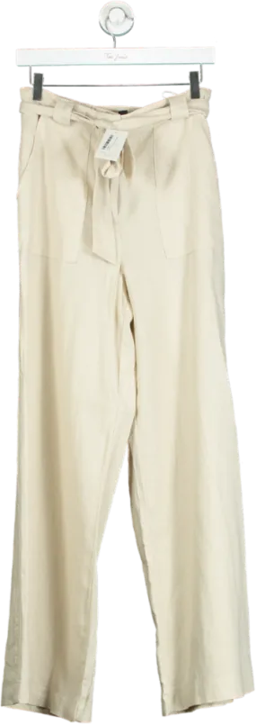 New Look Beige Linen Blend Trousers UK 10