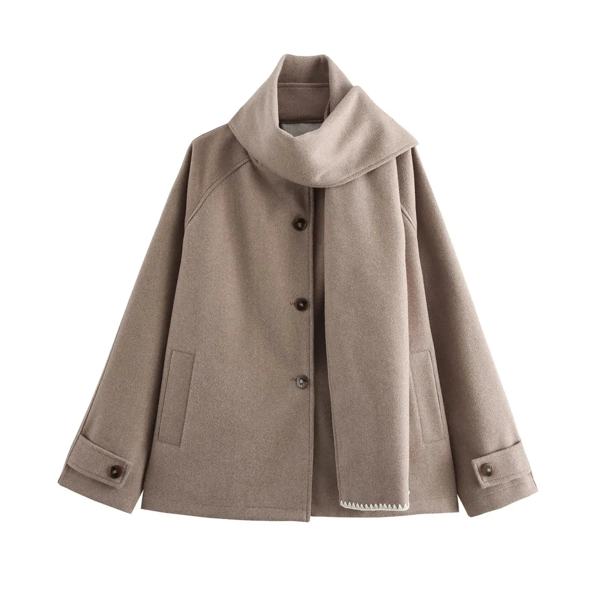 ONKOGENE 2024 Herbst Schal Design Frauen Jacke Lose Beiläufige Woolen Jacke Für Frauen Straße Kleidung Frauen Kleidung ﻿