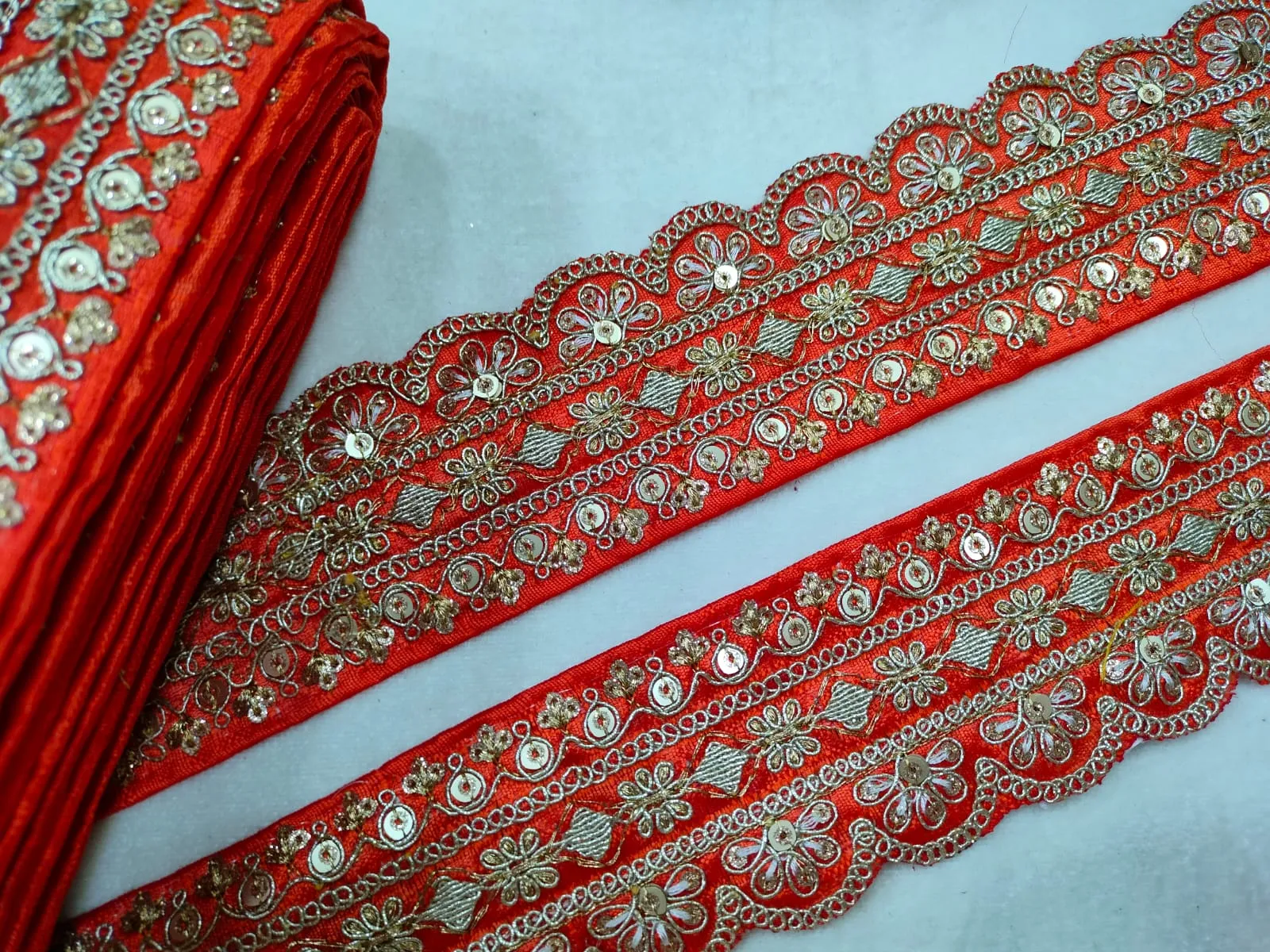 Orange Embellished Trim