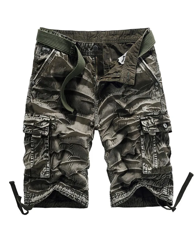 Outdoor Long Camo Cargo Shorts