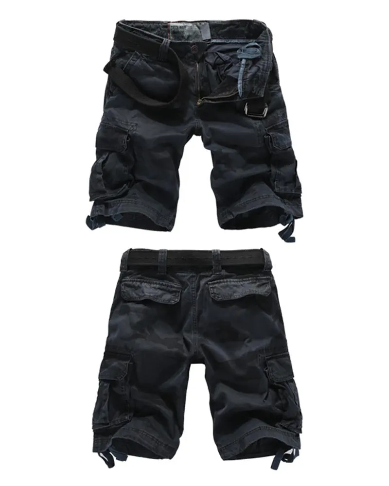Outdoor Multi-Pocket Camo Cargo Shorts