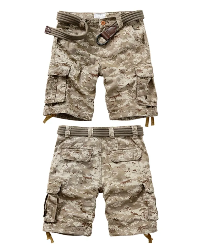 Outdoor Multi-Pocket Camo Cargo Shorts