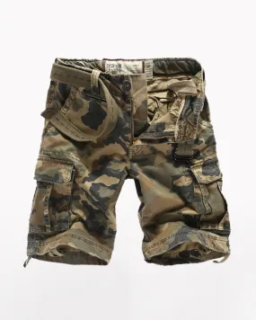 Outdoor Multi-Pocket Camo Cargo Shorts