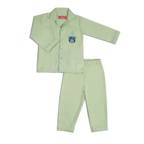 Pastel Green Owl On Pocket Nightwear