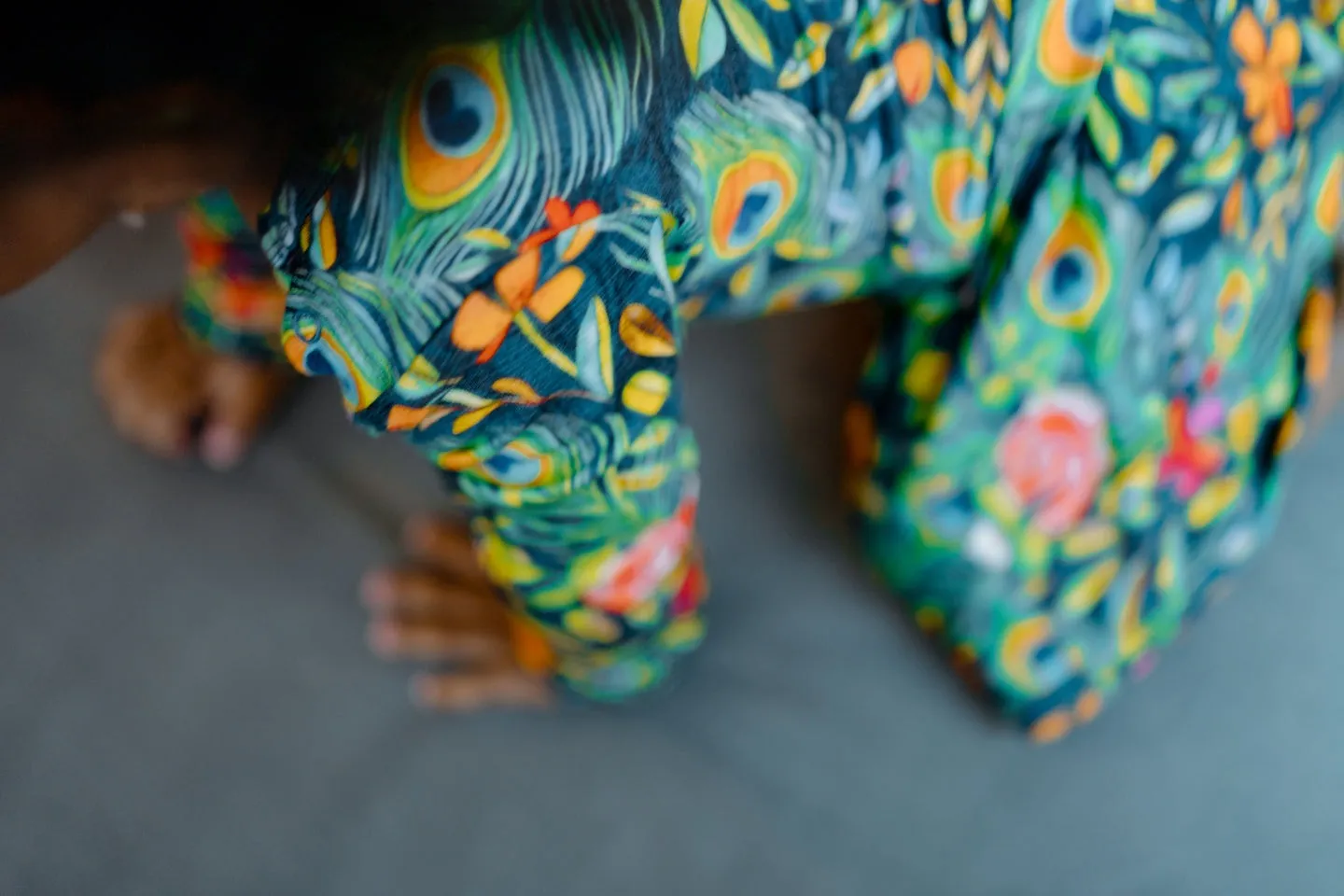 Peacock Floral Leotard Dress