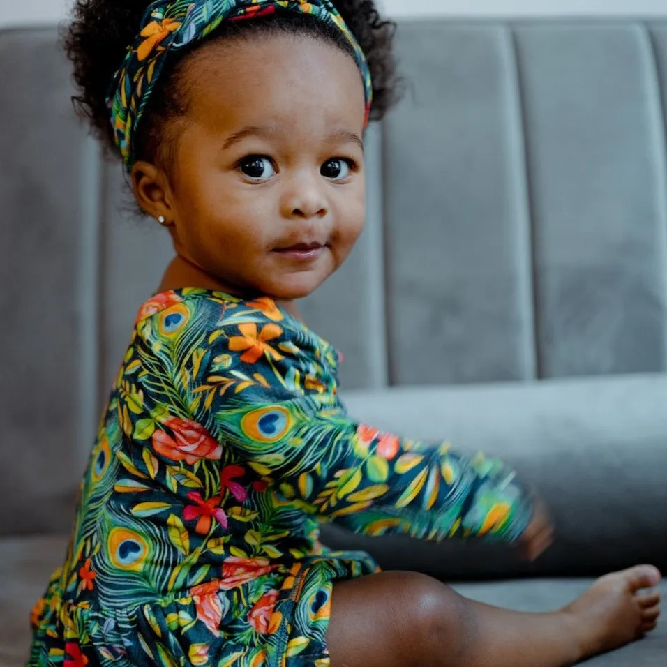 Peacock Floral Leotard Dress