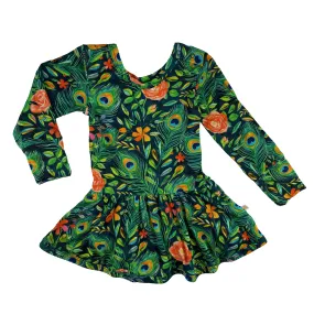 Peacock Floral Leotard Dress