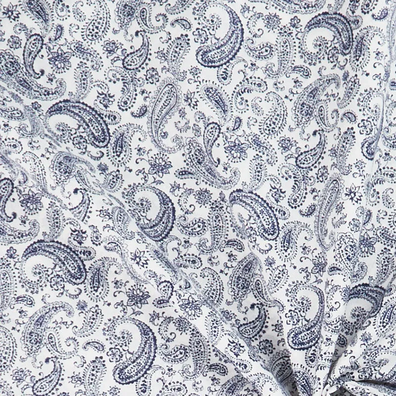 Petite Lawn - Paisley White Yardage
