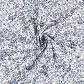 Petite Lawn - Paisley White Yardage