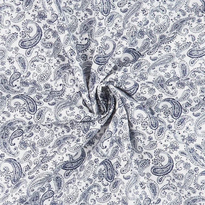 Petite Lawn - Paisley White Yardage