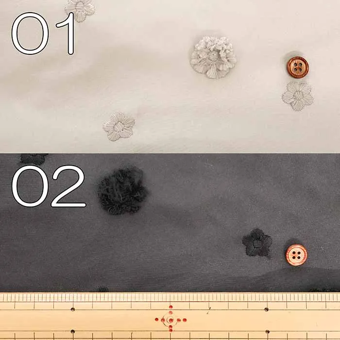 Polyester Fabric - Button Flower