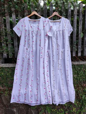 Pretty Embroidered Fabric Creeping Buds Nighty