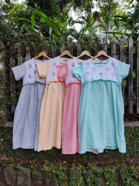 Pretty Floral Embroidered Ladies Dress
