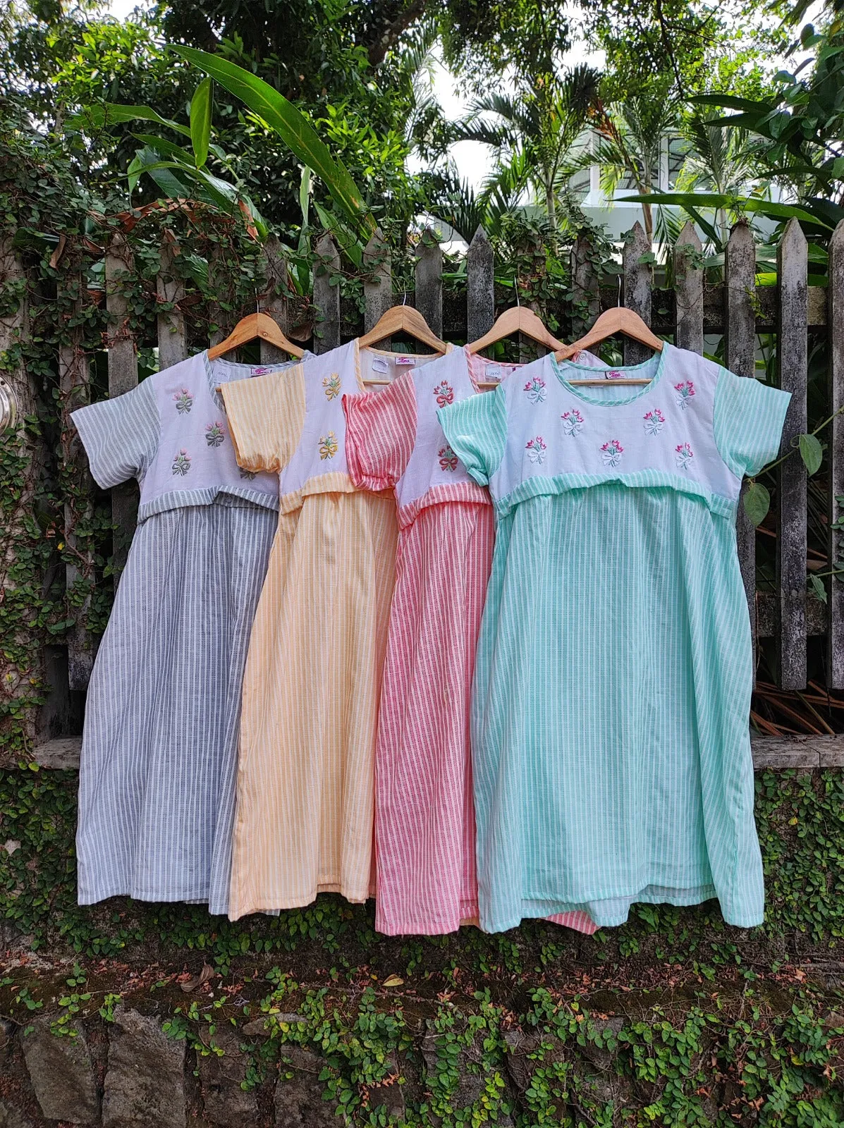 Pretty Floral Embroidered Ladies Dress