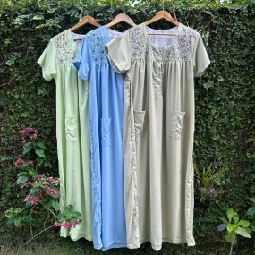 Pretty Floral Embroidered Nighty