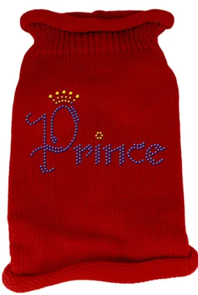 Prince Rhinestone Knit Pet Sweater XL Red