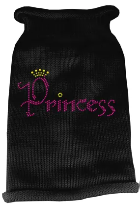 Princess Rhinestone Knit Pet Sweater XS Black