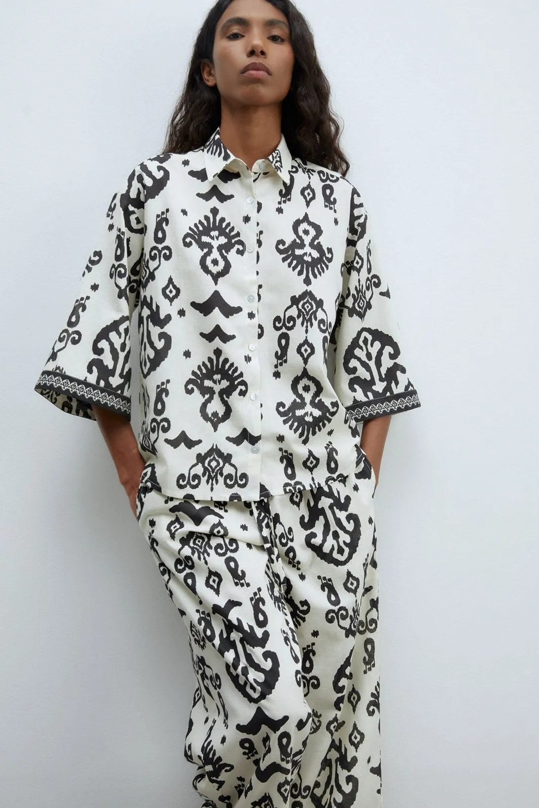 Printed trousers - Print Black