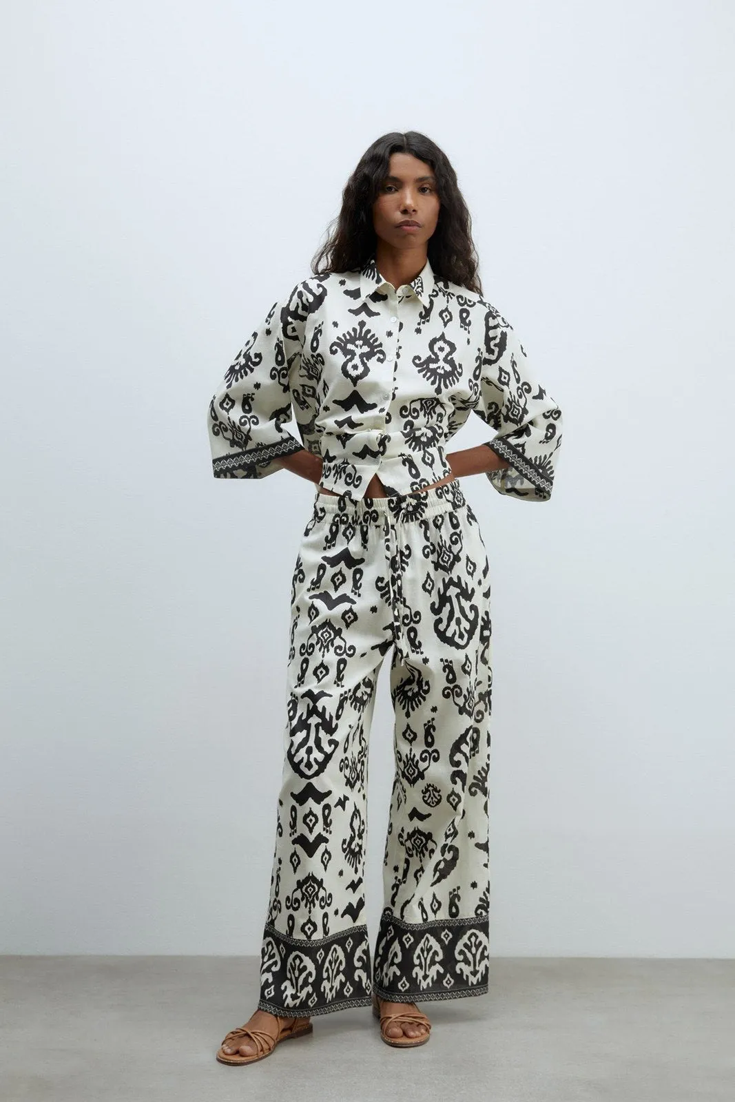 Printed trousers - Print Black