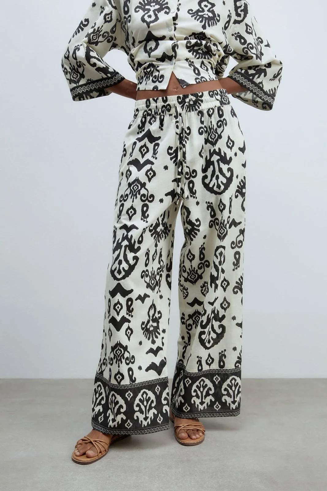 Printed trousers - Print Black
