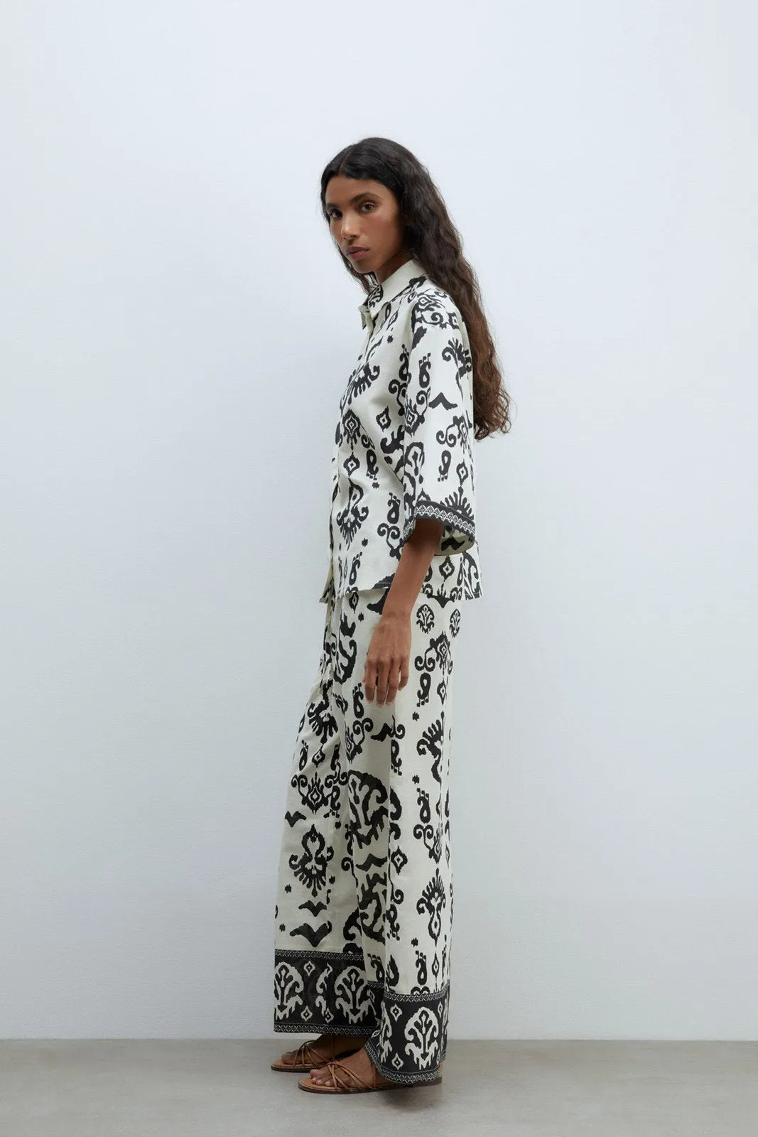 Printed trousers - Print Black