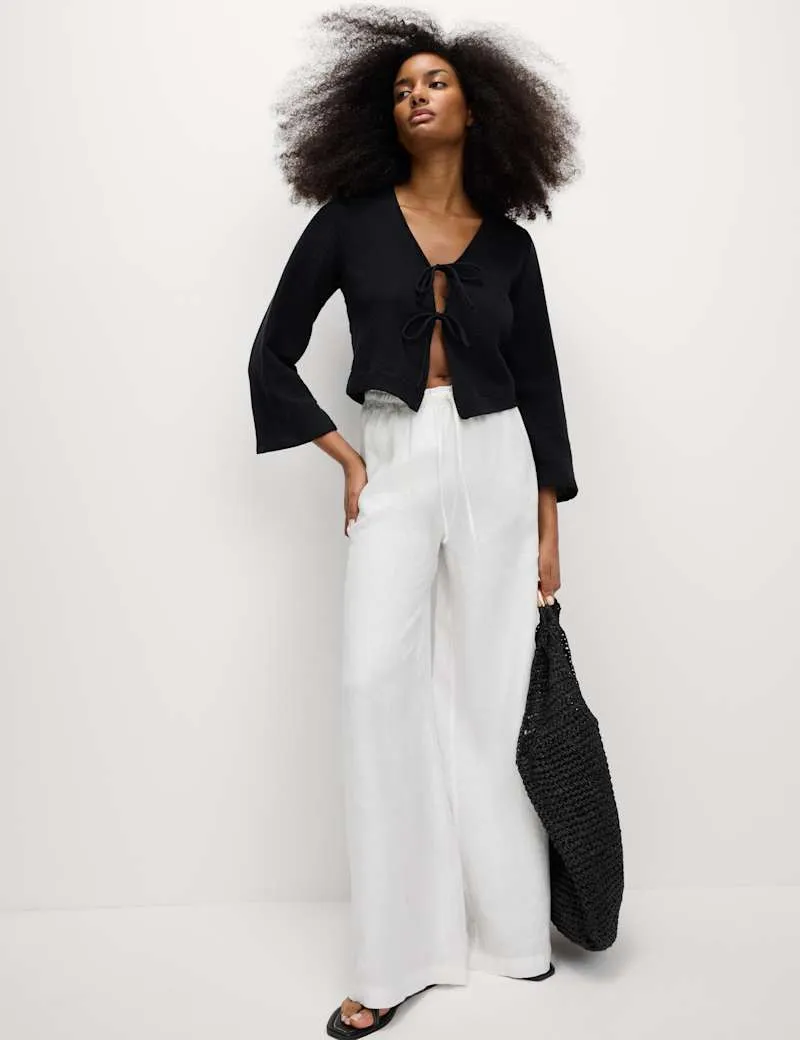 Pure Linen Palazzo Trousers
